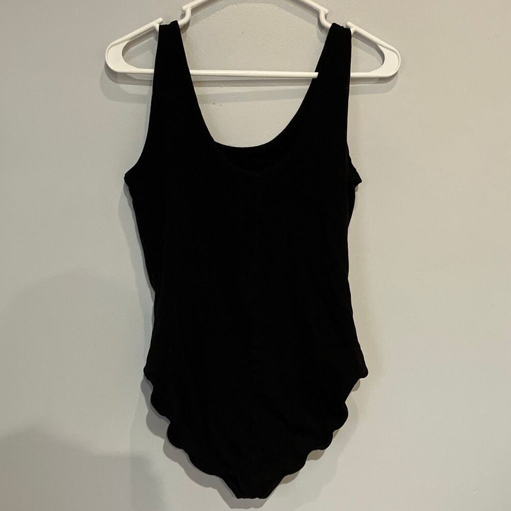 Pact Black Scoop Neck Snap Closure Minimalist Bodysuit Large #778 - Picture 6 of 6